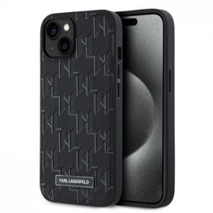 Karl Lagerfeld iPhone 14 Case Magsafe Metal Logo Black
