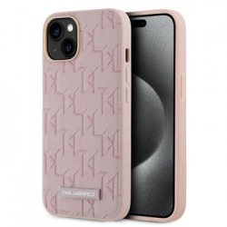 Karl Lagerfeld iPhone 14 Hülle Case Magsafe Metal Logo Rosa