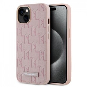 Karl Lagerfeld iPhone 14 Case Magsafe Metal Logo Pink