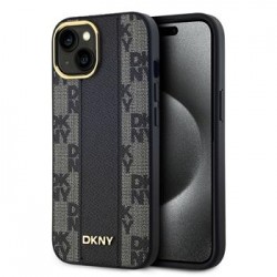 DKNY iPhone 15 Case MagSafe Checkered Pattern Black