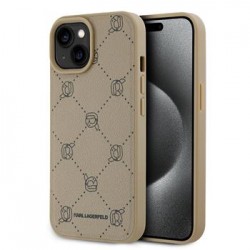 Karl Lagerfeld iPhone 15 MagSafe Case Pattern Heads Beige