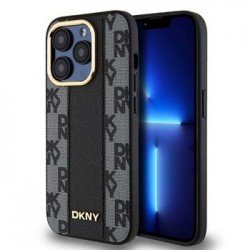 DKNY iPhone 15 Pro Case MagSafe Checkered Pattern Black