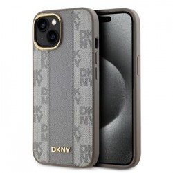 DKNY iPhone 15 Hülle Case MagSafe Checkered Pattern Beige