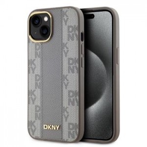 DKNY iPhone 15 Case MagSafe Checkered Pattern Beige