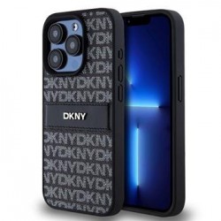 DKNY iPhone 14 Pro Max Case Tonal Stripe Metal Logo Black