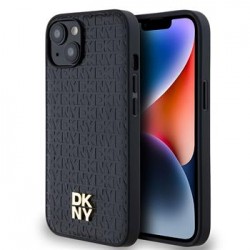 DKNY iPhone 14 Hülle Case Magsafe Pattern Stack Logo Schwarz