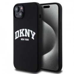 DKNY iPhone 15 Plus / 14 Plus Hülle Case Silikon Arch Logo MagSafe Schwarz