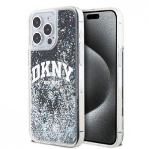 DKNY iPhone 14 Pro Case Liquid Glitter Arch Logo Black