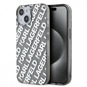 Karl Lagerfeld iPhone 15 Hülle Case Repeated Logo Silber