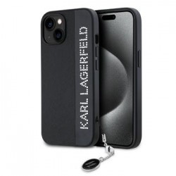 Karl Lagerfeld iPhone 14 Hülle Case Saffiano Strass Charm Schwarz