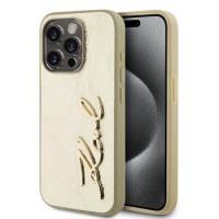 Karl Lagerfeld iPhone 15 Pro Max Hülle Case Signature Script Gold