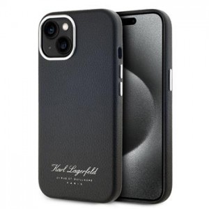 Karl Lagerfeld iPhone 14 Case Grained Hotel RSG Black