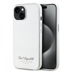 Karl Lagerfeld iPhone 15 Hülle Case Grained Hotel RSG Grau