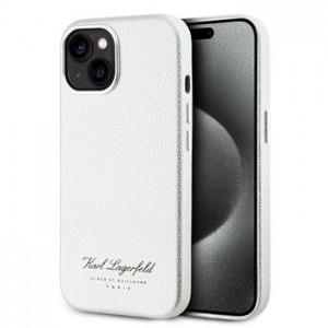 Karl Lagerfeld iPhone 15 Case Grained Hotel RSG Gray