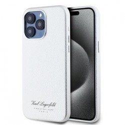 Karl Lagerfeld iPhone 15 Pro Hülle Case Grained Hotel RSG Grau