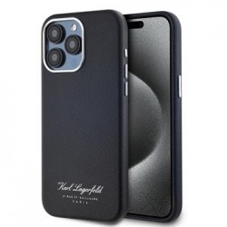 Karl Lagerfeld iPhone 15 Pro Case Grained Hotel RSG Black