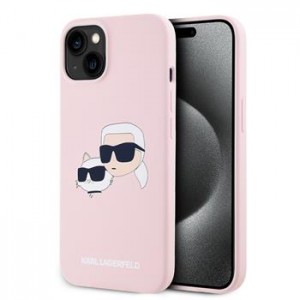 Karl Lagerfeld iPhone 14 Hülle Magsafe Case Karl + Choupette Heads Rosa Pink