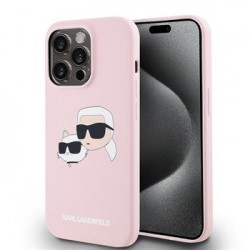 Karl Lagerfeld iPhone 14 Pro Hülle Case Silicone Double Heads Magsafe Rosa