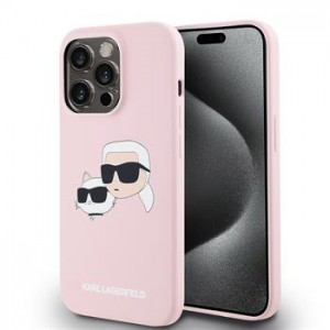 Karl Lagerfeld iPhone 14 Pro Case Silicone Double Heads Magsafe Pink