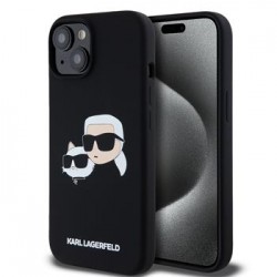 Karl Lagerfeld iPhone 15 Hülle Case Silicone Double Heads Magsafe Schwarz