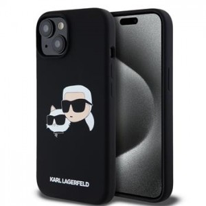 Karl Lagerfeld iPhone 15 Case Silicone Double Heads Magsafe Black