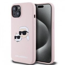 Karl Lagerfeld iPhone 15 Case Silicone Double Heads Magsafe Pink