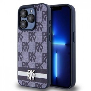 DKNY iPhone 15 Pro Max Case Metal Gold Logo Blue
