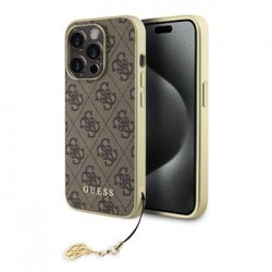 Guess iPhone 15 Pro Case Charms 4G + Pendant Brown