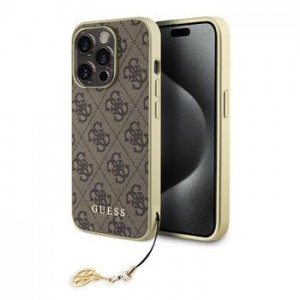 Guess iPhone 15 Pro Case Charms 4G + Pendant Brown