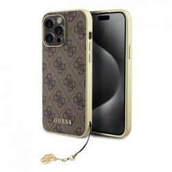 Guess iPhone 15 Pro Max Hülle Case Charms 4G + Anhänger Braun