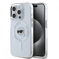 Karl Lagerfeld iPhone 15 Pro Hülle Case Karl MagSafe Metal Frame Transparent