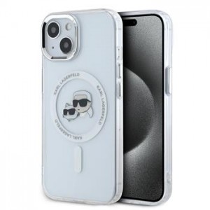 Karl Lagerfeld iPhone 14 Case MagSafe K+C Heads Metal Frame Transparent