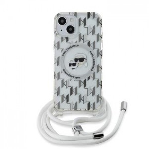 Karl Lagerfeld iPhone 13 Hülle Case Crossbody K + C Heads MagSafe Transparent