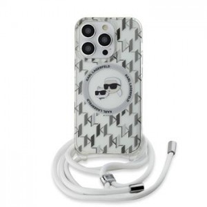 Karl Lagerfeld iPhone 13 Pro Max Case Crossbody K + C Heads MagSafe Transparent