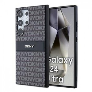 DKNY Samsung S24 Ultra Hülle Case Mono Stripe Metal Logo Schwarz