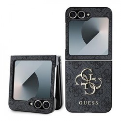 Guess Samsung Z Flip 6 Hülle Case 4G Logo Big Metal Grau
