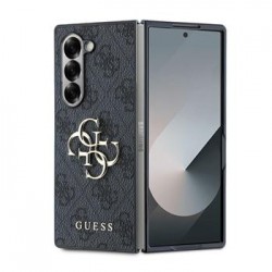 Guess Samsung Z Fold 6 Hülle Case 4G Logo Big Metal Grau