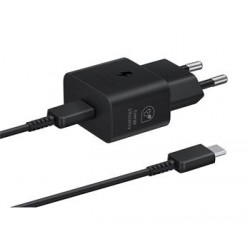 Original Samsung Ladegerät / Netzteil 25W + USB-C Kabel Schwarz EP-T2510EBE + EP-DN980BBE