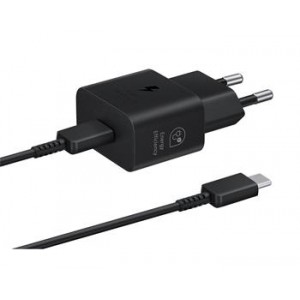 Original Samsung Charger / Power Adapter 25W + USB-C Cable Black EP-T2510EBE + EP-DN980BBE