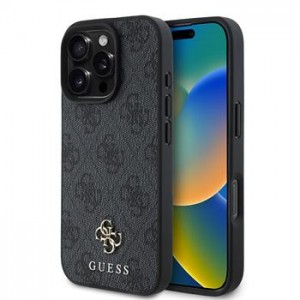 Guess iPhone 16 Pro Case MagSafe 4G Small Metal Logo Grey