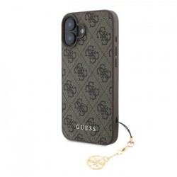 Guess iPhone 16 Plus Hülle Case 4G Charm Braun