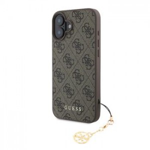 Guess iPhone 16 Plus Hülle Case 4G Charm Braun