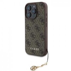 Guess iPhone 16 Pro Case 4G Charm Brown