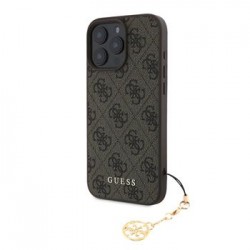 Guess iPhone 16 Pro Max Hülle Case 4G Charm Braun