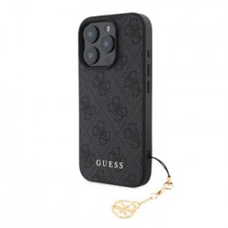 Guess iPhone 16 Pro Hülle Case 4G Charm Grau