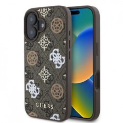 Guess iPhone 16 Hülle Case MagSafe 4G Peony Braun