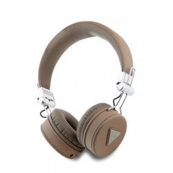 Guess Bluetooth Headphones ENC Grained Triangle Logo Brown