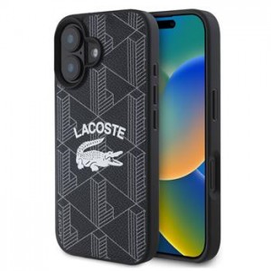 Lacoste iPhone 16 Pro Max Blend Monogram MagSafe Case Black