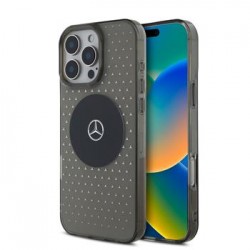 Mercedes iPhone 16 Pro Case Star Pattern MagSafe Black