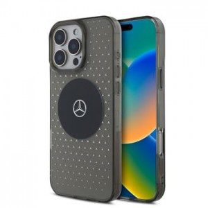 Mercedes iPhone 16 Pro Max Case Star Pattern MagSafe Black